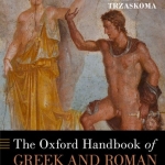 Oxford Handbook of Greek and Roman Mythography book cover, featuring a fresco from the House of the Dioscuri at Pompeii. The fresco shows Perseus rescuing Andromeda after he has killed the Ketos.
