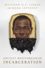 Book cover featuring a painting on gold ground with a portrait of a Black man with short hair; the bottom third of the image is covered in a black, textured material