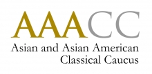 Three golden instantiations of the letter A and two grey instantiations of the letter C, and the text letter reads Asian and Asian American Classical Caucus