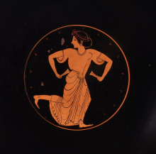 painting of a Greek woman dancing