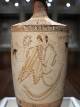 Ancient Greek image of Atalanta on a ceramic pot