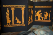 images of women working, in the style of ancient Greek vases
