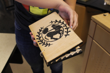 student made wax tablet ancient writing system