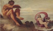 Polyphemus and Galatea (Lanfranco, oil on panel, Italian early 1600s)