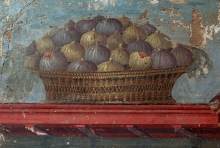 Roman fresco showing a basket of figs