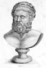 Bust of the poet Pindar, from an 1864 book illustration