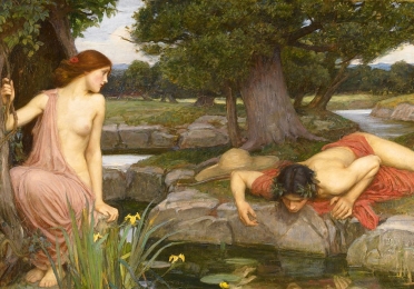 Painting of Echo and Narcissus by JW Waterhouse, 1903