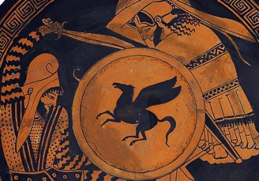 vase-painting of a Greek-Persian duel
