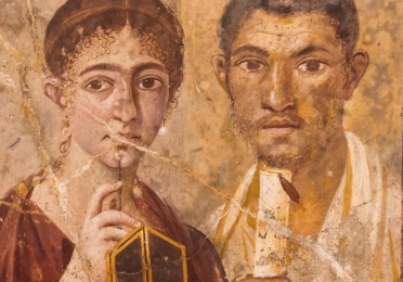 Painting of Terentius Neo and wife holding pen and scroll-Pompeii