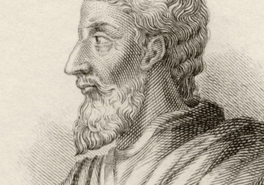 A woodcut showing Marcus Terentius Varro.