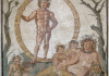 Mosaic depicting Aion, god of eternity, surrounded by a celestial sphere
