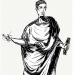 Roman in a toga; illustration from Vice Verba Latin game 
